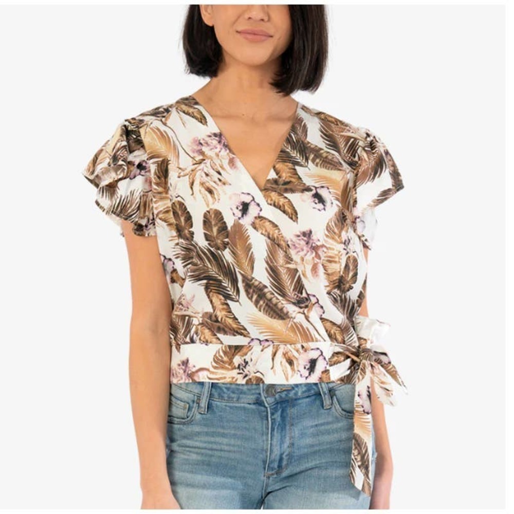 NWT KUT from the Kloth Jamila Wrap Blouse Size Small